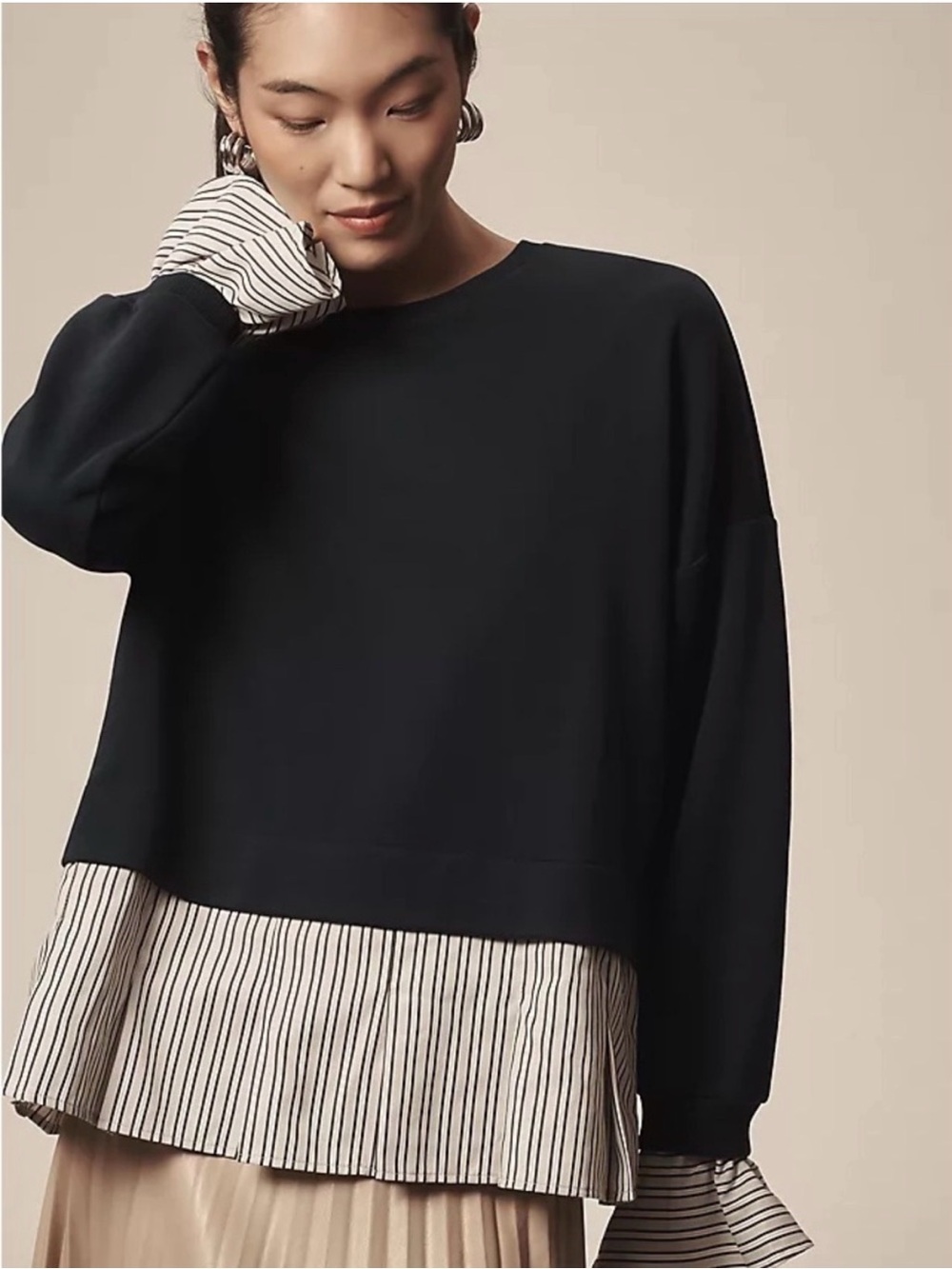 Maeve Anthropologie Stripped Trim Twofer